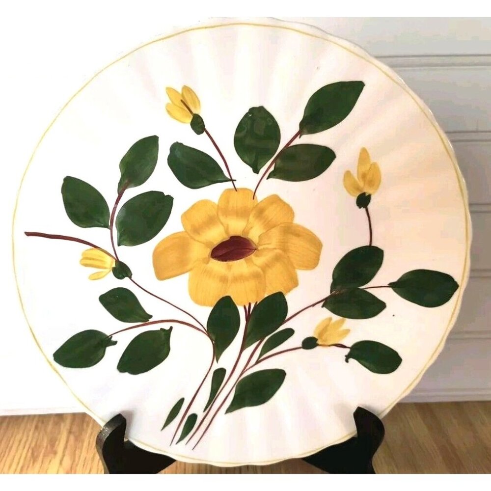 Blue Ridge Yellow Nocturne (Colonial) Dinner Plate, Southern Potteries, EUC